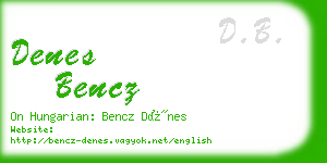 denes bencz business card